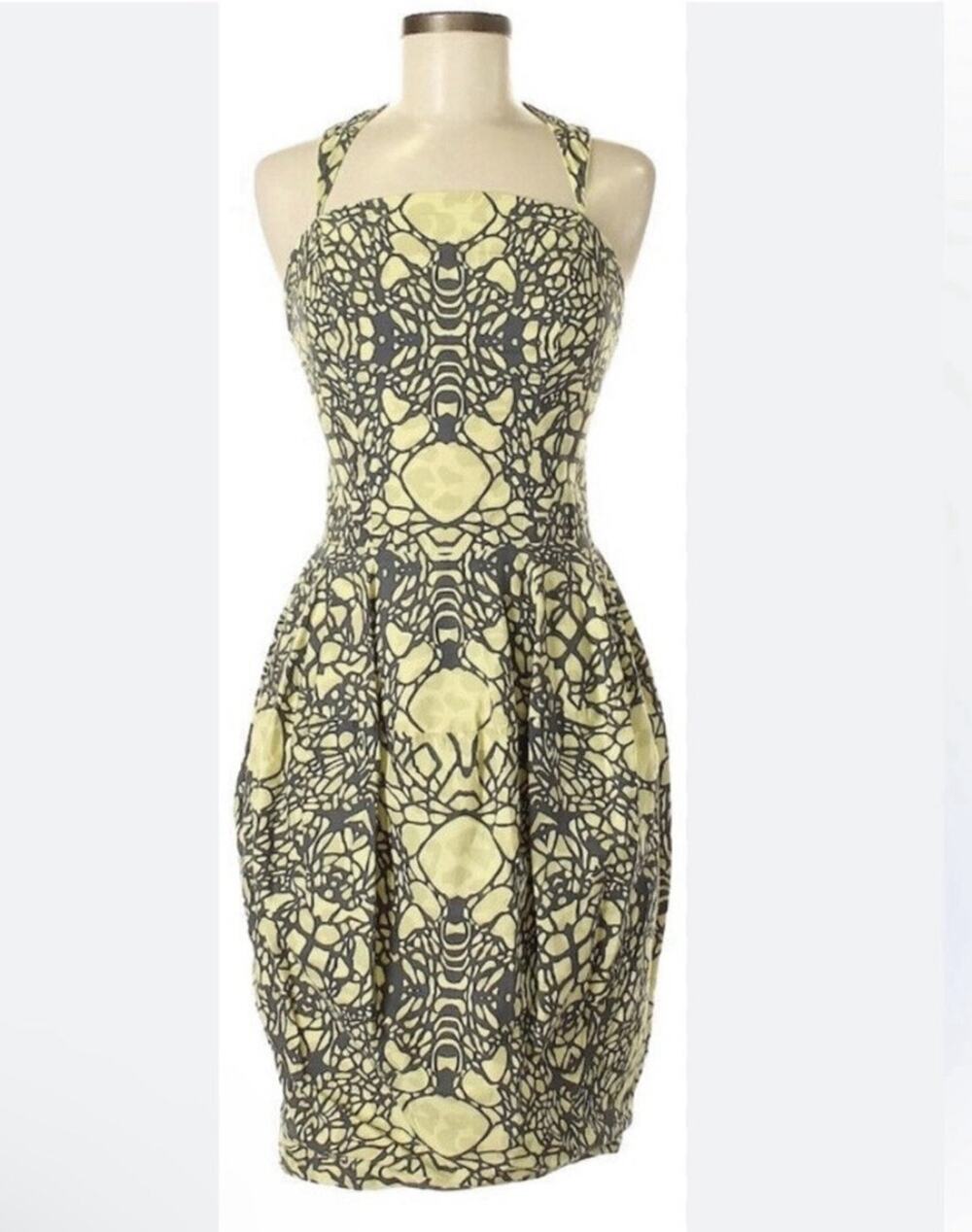 Anthropologie Fish Fry Racer Back Bubble Dress Sz M 100% Cotton Lined